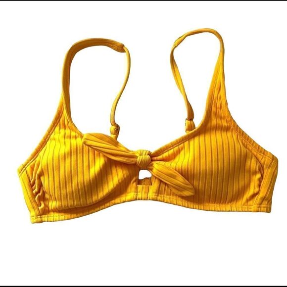 Xhilaration golden yellow bikini top medium bow - Picture 1 of 4